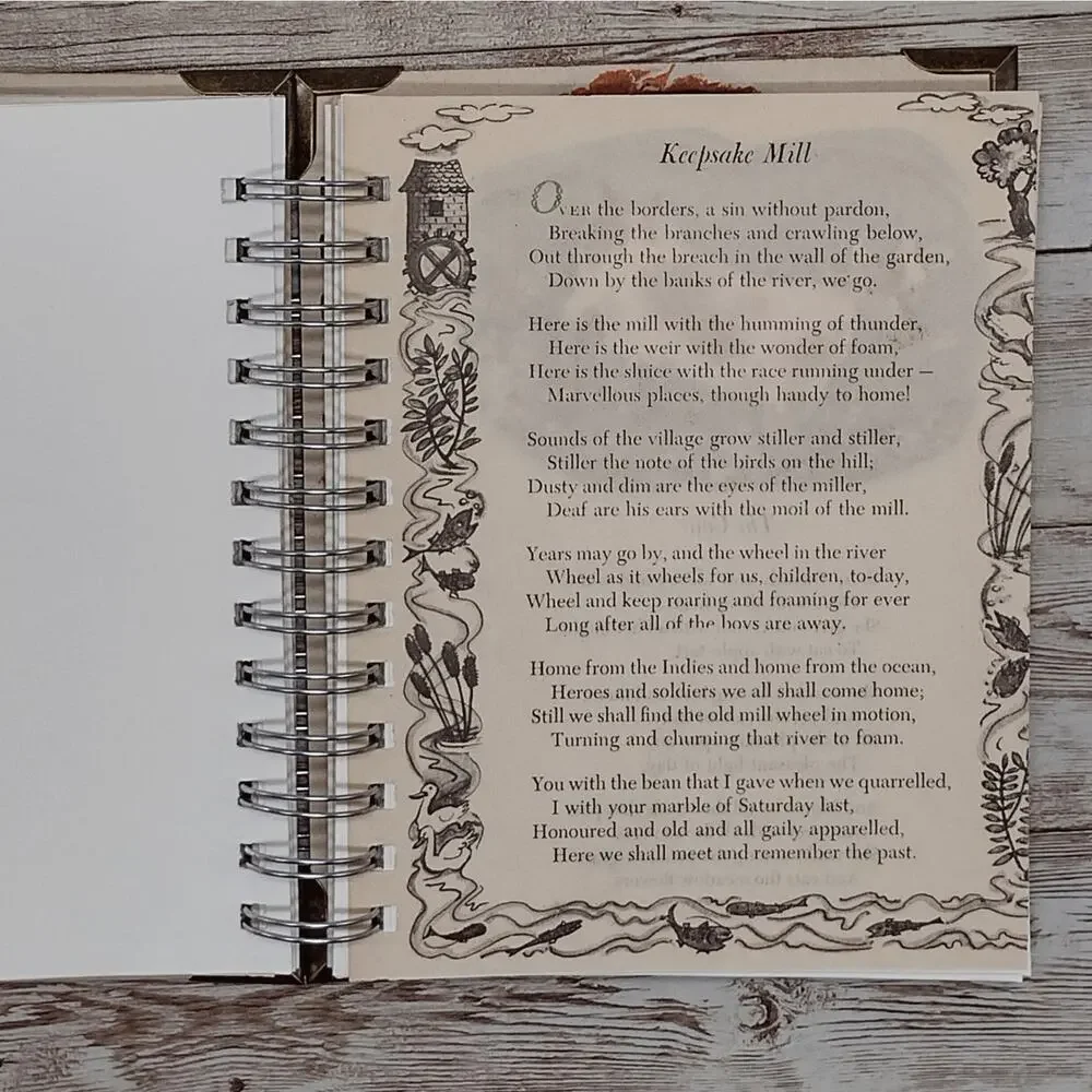 Recycled Spiral Notebook Diary, A Child's Book of Verses, Altered Book Journal